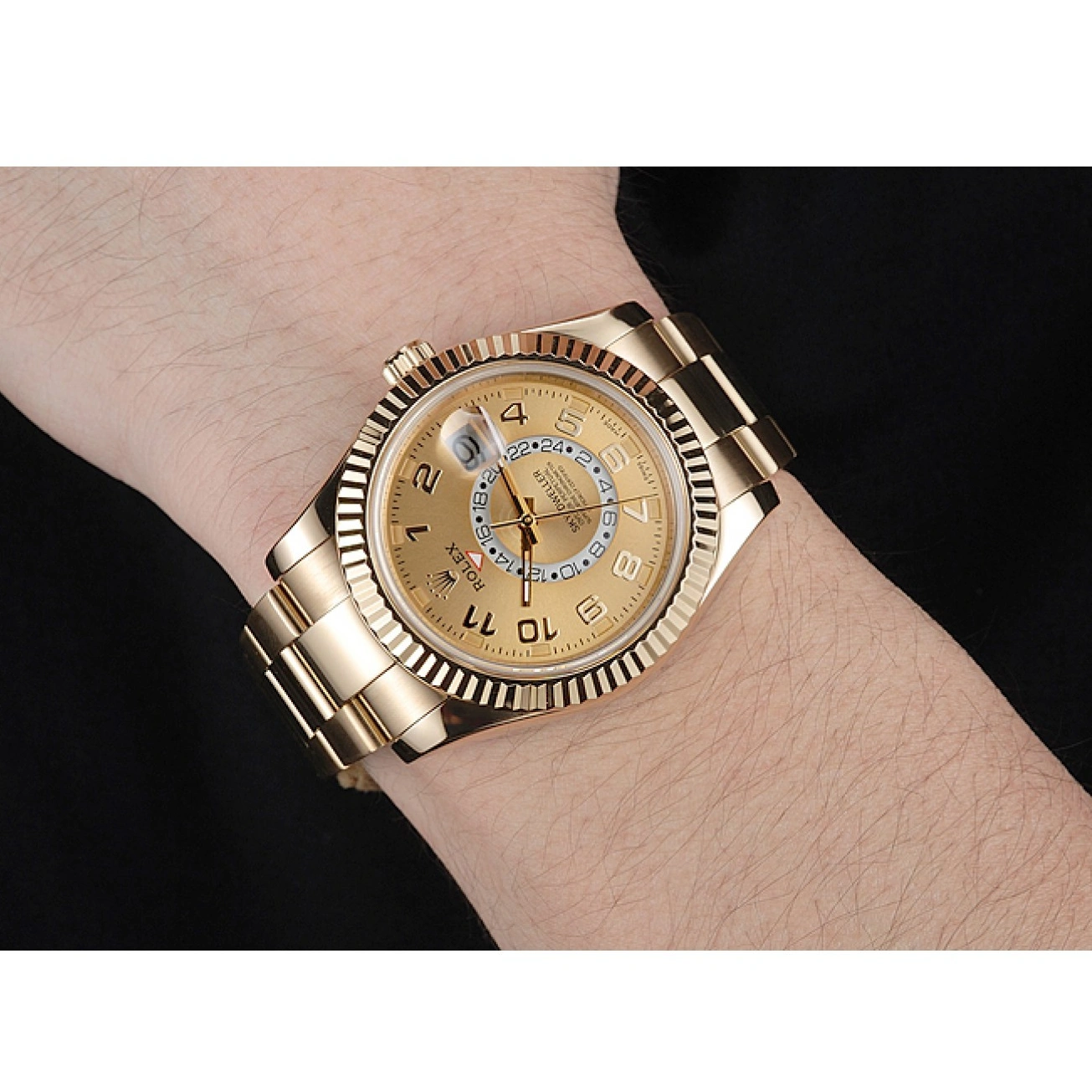 Aaa replica watch Oyster Rolex 2012 Dweller Gold Edition Special Sky Perpetual 80243 Yellow 1027
